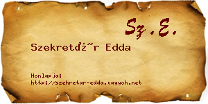 Szekretár Edda névjegykártya